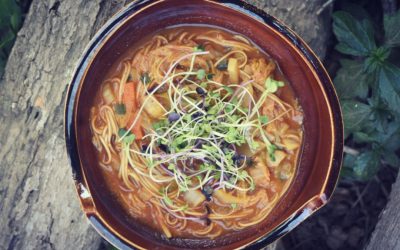Miso Soba Noodle Soup With Homemade Kimchi