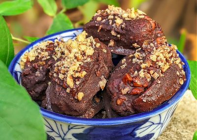 Chocolate-Covered Cashew Butter Stuffed Dates